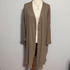 Mittoshop Taupe Longline Cardigan